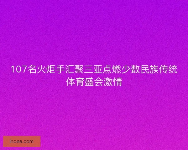 107名火炬手汇聚三亚点燃少数民族传统体育盛会激情
