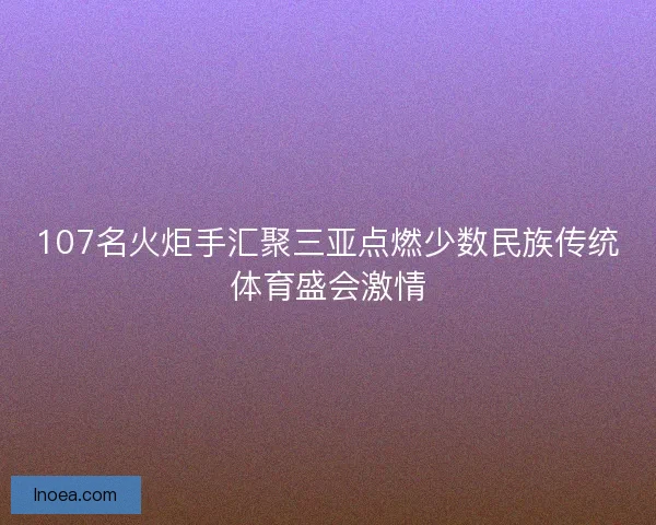 107名火炬手汇聚三亚点燃少数民族传统体育盛会激情
