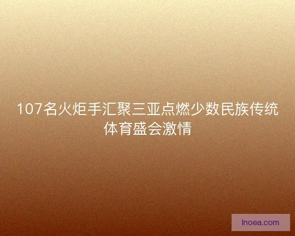 107名火炬手汇聚三亚点燃少数民族传统体育盛会激情