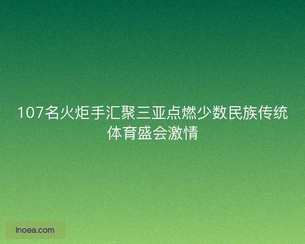 107名火炬手汇聚三亚点燃少数民族传统体育盛会激情
